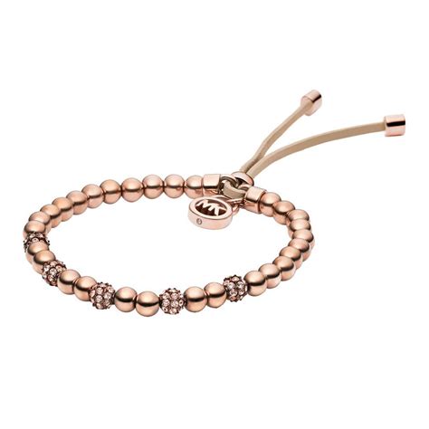 michael kors rose gold beaded bracelet uk|Michael Kors diamond bangle bracelet.